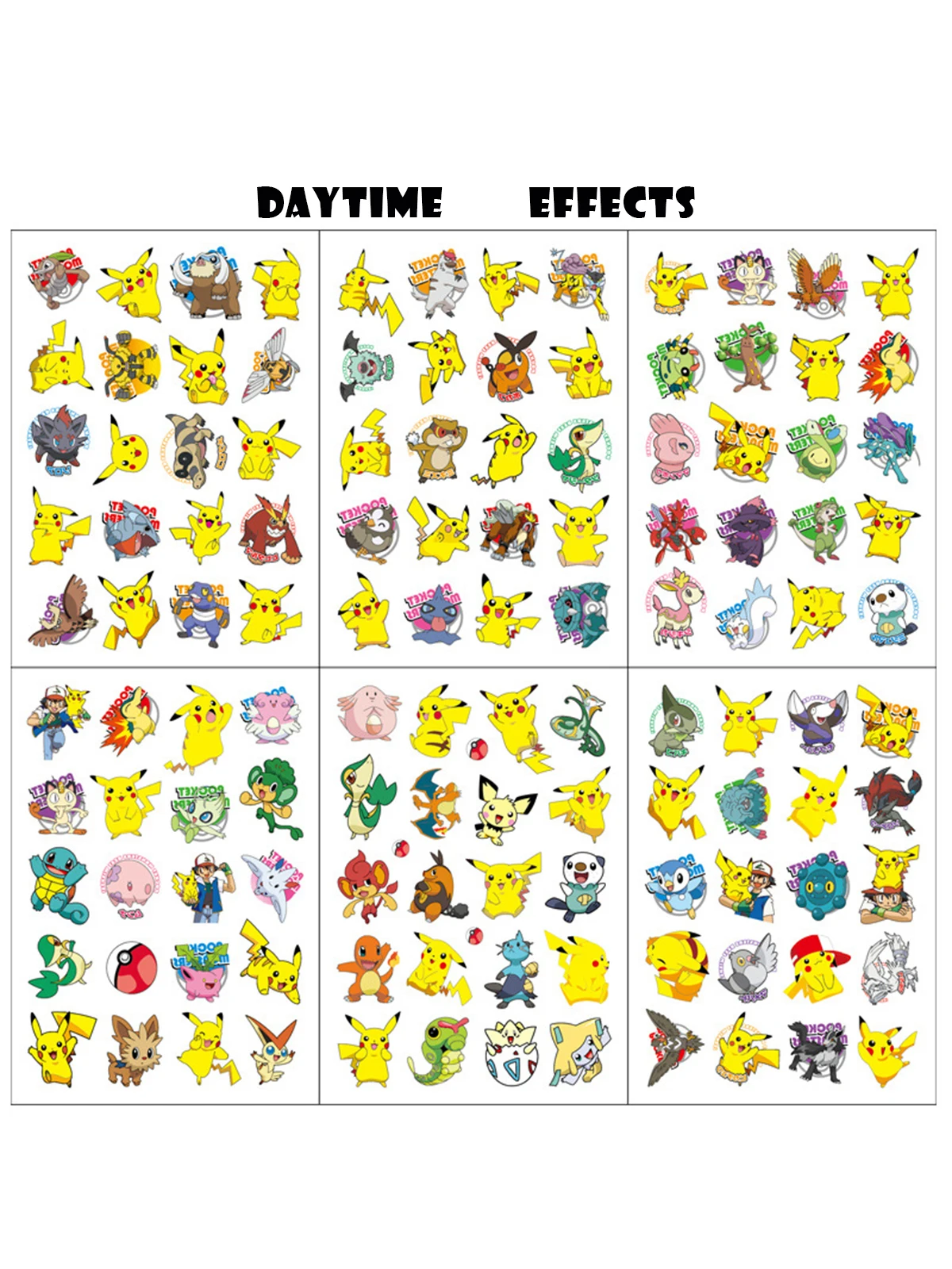 Pokemon Animation Peripheral Pikachu Meowth Cyndaquil Totodile Togepi Caterpie Children's Cartoon Luminous Tattoo Sticker Toys
Pokemon Animation Peripheral Pikachu Meowth Cyndaquil Totodile Togepi Caterpie Children's Cartoon Luminous Tattoo Sticker Toys