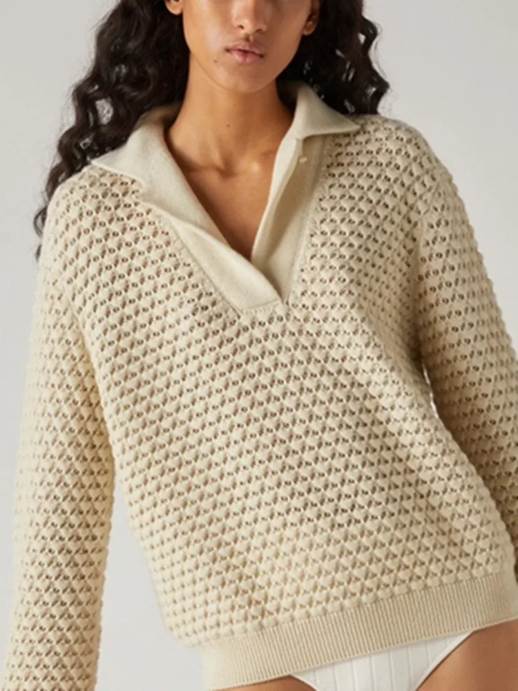 100% Cashmere Women Lantern Sleeve Knitted Pullover Tops Half Open Collar Loose Simple 2 Colors Ladies Autumn 2023 New Sweater
100% Cashmere Women Lantern Sleeve Knitted Pullover Tops Half Open Collar Loose Simple 2 Colors Ladies Autumn 2023 New Sweater