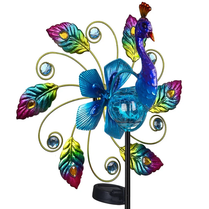 35 Inch Solar Peacock Wind Spinner Outdoor Metal Kinetic Wind Spinners Peacock Decor Wind Sculpture Garden Stake Lights
35 Inch Solar Peacock Wind Spinner Outdoor Metal Kinetic Wind Spinners Peacock Decor Wind Sculpture Garden Stake Lights