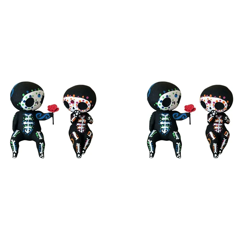 4Pcs Crafts Resin Sugar Skull Couple Statue Loving Statue Lovers Figurine Holding Rose 
4Pcs Crafts Resin Sugar Skull Couple Statue Loving Statue Lovers Figurine Holding Rose