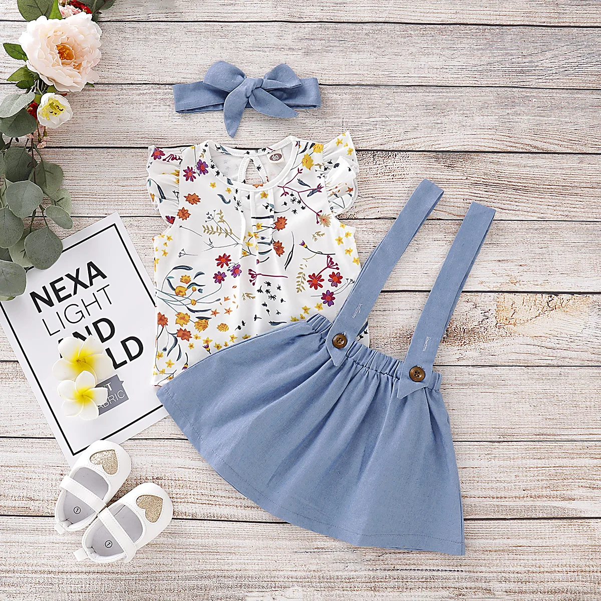 1 2 3 4 5 Years Girls Clothing Sets Flowers Top And Overalls + Headband 3Pcs Cute Princess Baby Suits Birthday Gift Kids Clothes
1 2 3 4 5 Years Girls Clothing Sets Flowers Top And Overalls + Headband 3Pcs Cute Princess Baby Suits Birthday Gift Kids Clothes