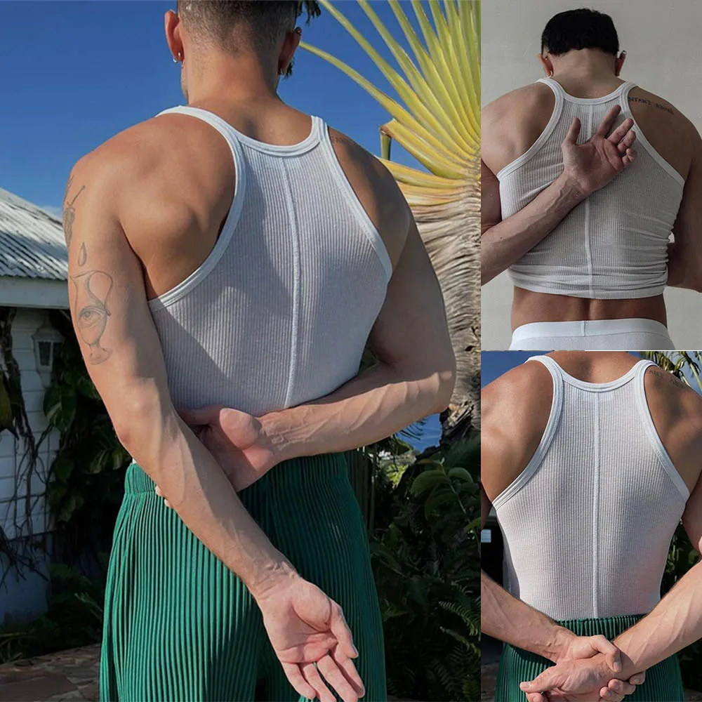 Mens Breathable Sleeveless Knitted Slim Fit Crop Tops Casual Beach Muscle Tee Tops Singlet Fitness Gym Clothes Bodybuilding Vest
Mens Breathable Sleeveless Knitted Slim Fit Crop Tops Casual Beach Muscle Tee Tops Singlet Fitness Gym Clothes Bodybuilding Vest