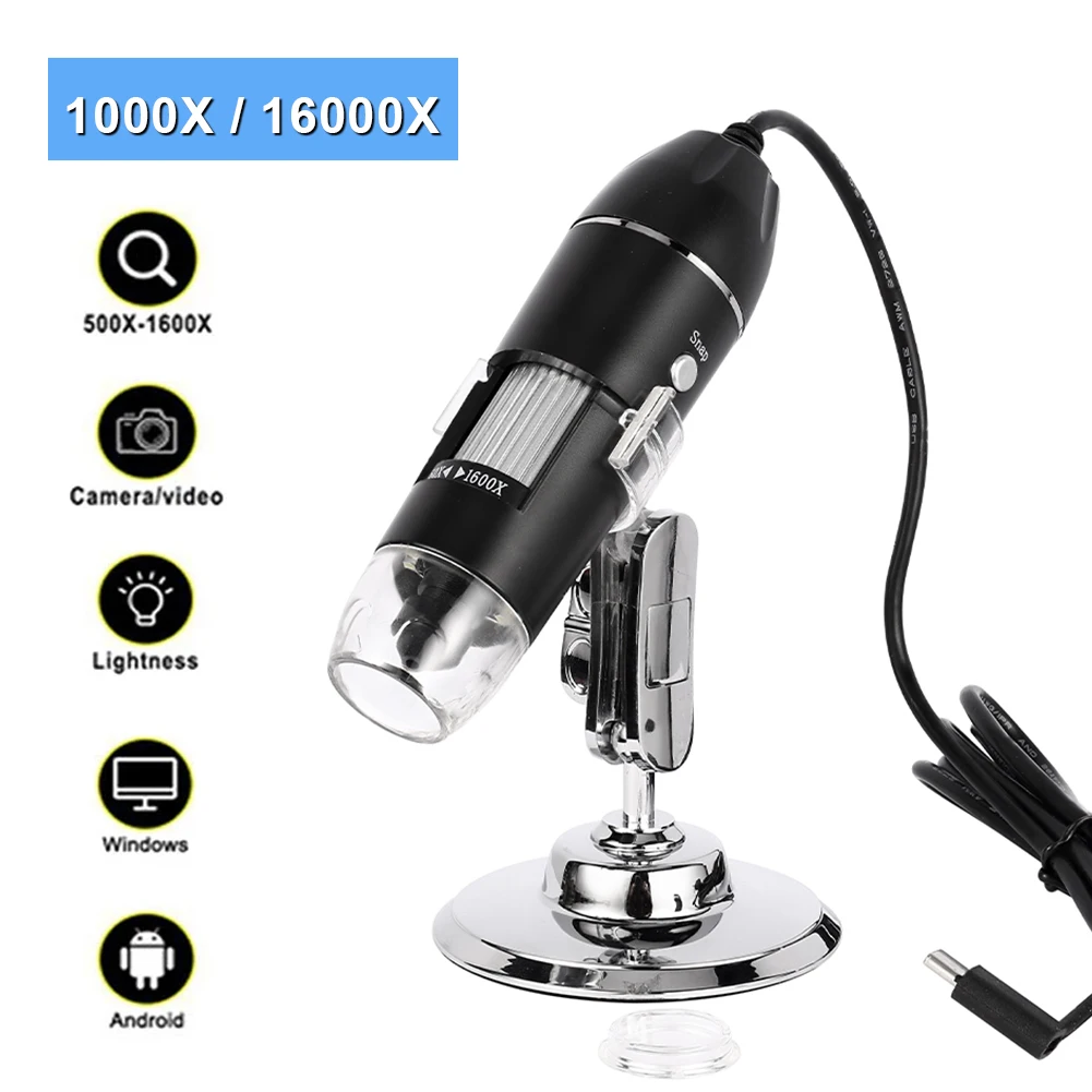 1600X Digital Microscope Camera 3in1 Type-C USB Portable Electronic Microscope For Soldering LED Magnifier For Cell Phone Repair
1600X Digital Microscope Camera 3in1 Type-C USB Portable Electronic Microscope For Soldering LED Magnifier For Cell Phone Repair