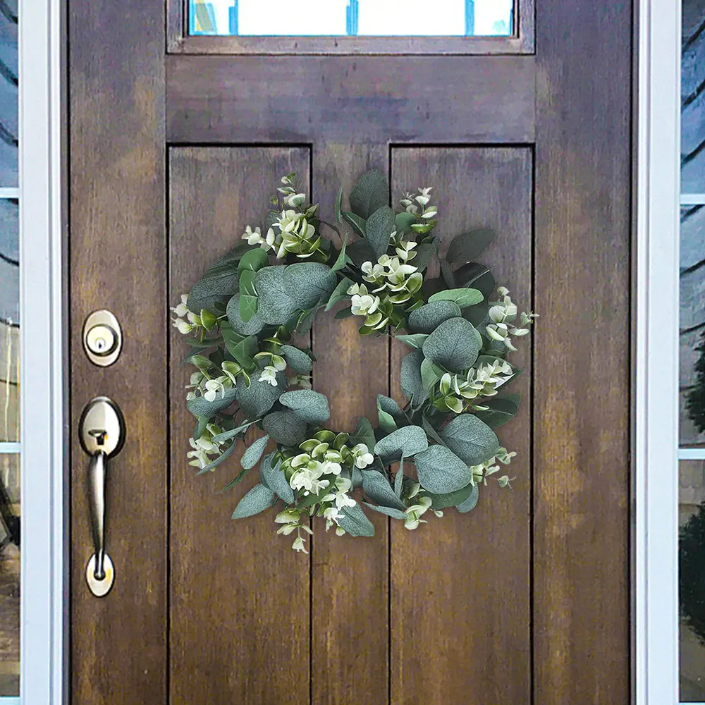 Eucalyptus Green Leaf Artificial Wreath Spring Artificial Green Leaves Wreath for Front Door Window Wall Decoration
Eucalyptus Green Leaf Artificial Wreath Spring Artificial Green Leaves Wreath for Front Door Window Wall Decoration