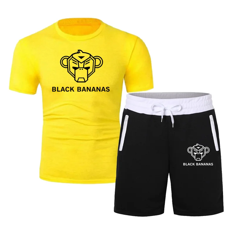 Fashion T-Shirt Shorts Suit BLACK BANANAS Men's Summer 2 Sportswear + Shorts Suit Men's Beach Casual Shirt Suit Sportswear S-2XL
Fashion T-Shirt Shorts Suit BLACK BANANAS Men's Summer 2 Sportswear + Shorts Suit Men's Beach Casual Shirt Suit Sportswear S-2XL
