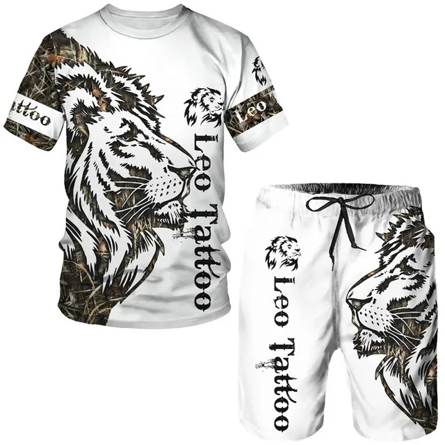 2023 New Summer Men's Animal Tattoo White Short Sleeve T-shirt 3D Print O-Neck T-shirt and Shorts Set Casual Sportswear
2023 New Summer Men's Animal Tattoo White Short Sleeve T-shirt 3D Print O-Neck T-shirt and Shorts Set Casual Sportswear