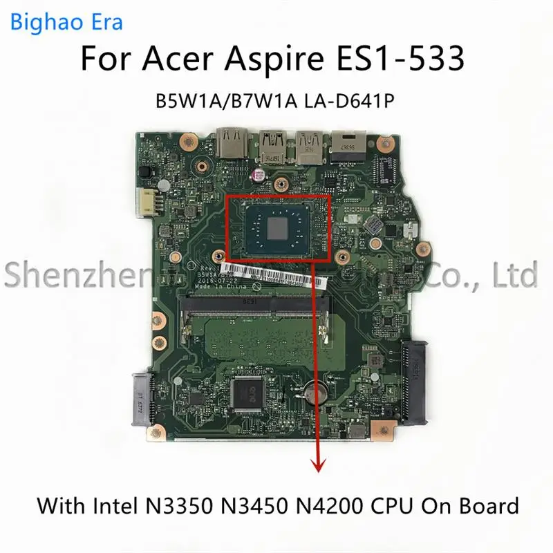 For Acer Aspire ES1-732 ES1-533 Laptop Motherboard With Intel CPU DDR3 B5W1A B7W1A LA-D641P NBGFT1100B NBGFT1100C 100% Test Work
For Acer Aspire ES1-732 ES1-533 Laptop Motherboard With Intel CPU DDR3 B5W1A B7W1A LA-D641P NBGFT1100B NBGFT1100C 100% Test Work