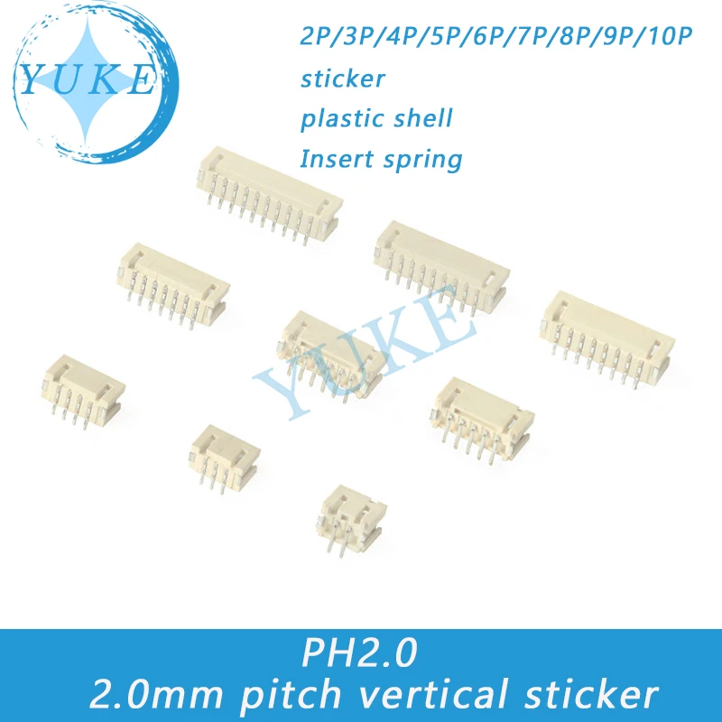 PH2.0 Connector Vertical Paste Plastic Shell Reed Spacing 2.0mm 2/3/4/5/8-10P SMT Connector
PH2.0 Connector Vertical Paste Plastic Shell Reed Spacing 2.0mm 2/3/4/5/8-10P SMT Connector