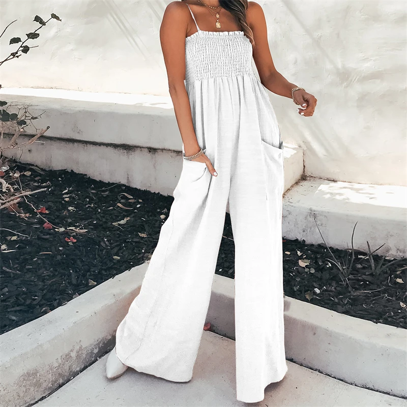 Women Strap Loose Jumpsuit Summer Wide Leg Pants Solid Dungaree Bib Overalls Sleeveless Pocket Jumpsuits Women Streetwear Casual
Women Strap Loose Jumpsuit Summer Wide Leg Pants Solid Dungaree Bib Overalls Sleeveless Pocket Jumpsuits Women Streetwear Casual