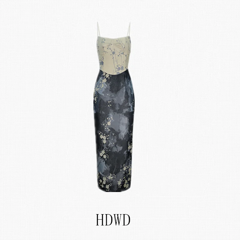 Retro Printed Suspender Dress Modified High-Grade Color Matching Cheongsam Dress Summer
Retro Printed Suspender Dress Modified High-Grade Color Matching Cheongsam Dress Summer