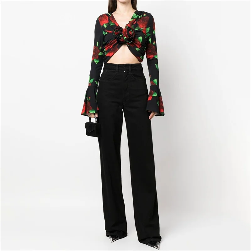 Summer 2023 New in Women's T-shirt Korean Fashion Rose Print Corset 3 D Flower Decoration Long Sleeve Top Women Bodysuit y2k
Summer 2023 New in Women's T-shirt Korean Fashion Rose Print Corset 3 D Flower Decoration Long Sleeve Top Women Bodysuit y2k