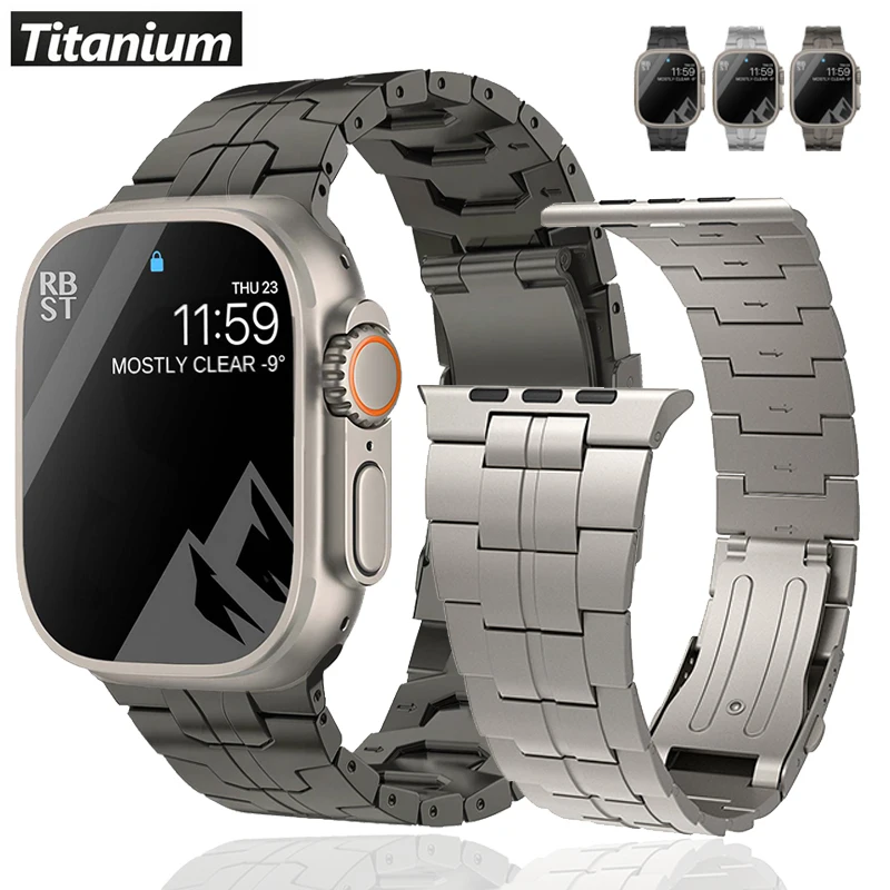 Luxury Titanium Metal Strap for Apple Watch Band 44mm 40mm 45mm 41mm 49mm 42mm Correa Bracelet IWatch Series 3 6 5 Se 7 8 Ultra
Luxury Titanium Metal Strap for Apple Watch Band 44mm 40mm 45mm 41mm 49mm 42mm Correa Bracelet IWatch Series 3 6 5 Se 7 8 Ultra