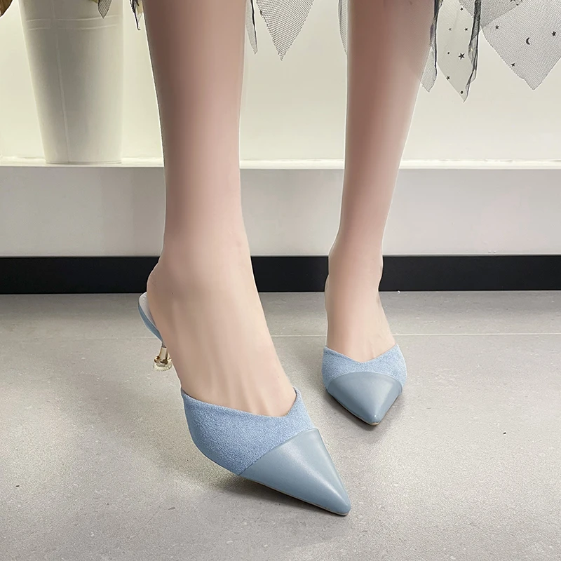 Splicing Pointed Toe Half Slippers Women 2022 Summer New Fashion Stiletto High-heeled Temperament Lazy Women's Shoes
Splicing Pointed Toe Half Slippers Women 2022 Summer New Fashion Stiletto High-heeled Temperament Lazy Women's Shoes