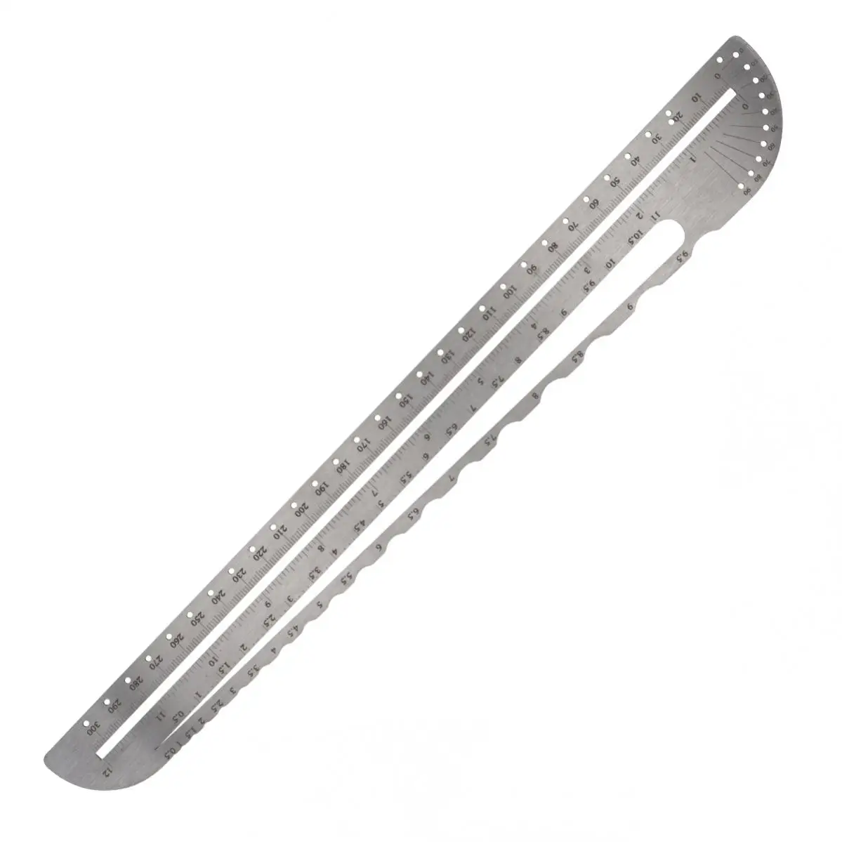 Multipurpose Measuring Ruler Radius/Diameter Gauge Scale Ruler Multifunctional Office Stainless Steel Protractor Metric & Inch
Multipurpose Measuring Ruler Radius/Diameter Gauge Scale Ruler Multifunctional Office Stainless Steel Protractor Metric & Inch