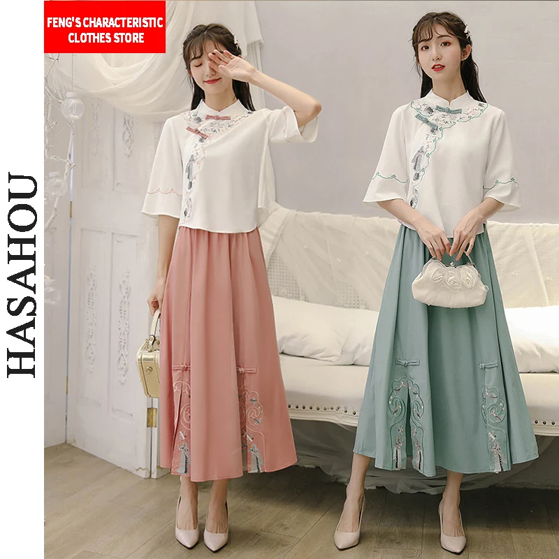 Студенческое платье Hanfu для косплея, китайское платье, Улучшенная Мода, модный костюм феи, танцевальный костюм Hanbok, одежда для азиатской девушки в стиле ретро, чонсам
Студенческое платье Hanfu для косплея, китайское платье, Улучшенная Мода, модный костюм феи, танцевальный костюм Hanbok, одежда для азиатской девушки в стиле ретро, чонсам