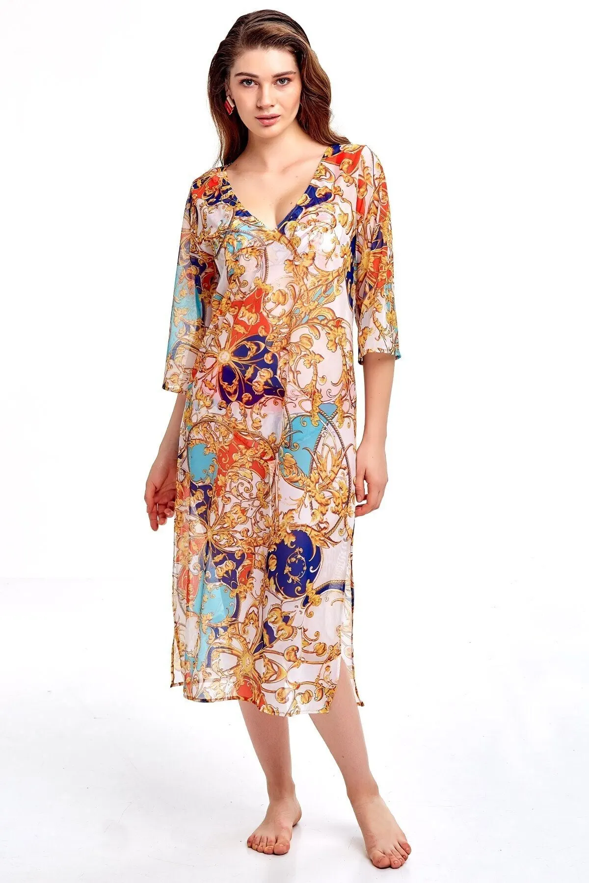 Women's Pareo Orange Baroque Pattern Swimwear Cover Dress Sexy Tunic Suit Beachwear Female Beach Bikini Cover
Women's Pareo Orange Baroque Pattern Swimwear Cover Dress Sexy Tunic Suit Beachwear Female Beach Bikini Cover