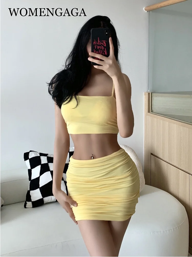 Sweet Sexy Two-piece Mini Dress Women Summer New Chest Strap Short Top High Waist Hip Women Korean Sweet Tops 2022 X4EZ
Sweet Sexy Two-piece Mini Dress Women Summer New Chest Strap Short Top High Waist Hip Women Korean Sweet Tops 2022 X4EZ
