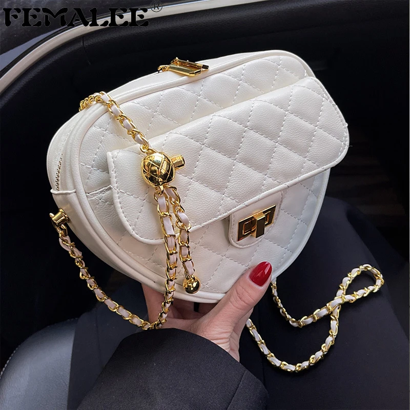Quilted Bags For Women Heart Shape Design Trendy Shoulder Crossbody Bags Diamond Lattice Chain Bags Solid Color Lock Purses
Quilted Bags For Women Heart Shape Design Trendy Shoulder Crossbody Bags Diamond Lattice Chain Bags Solid Color Lock Purses