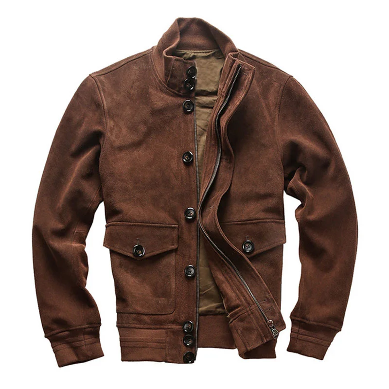 2022 Men's Genuine Cowhide Motorcycle Leather Jacket Retro Brown Single-Breasted Cowhide Jacket Winter Russian Coat
2022 Men's Genuine Cowhide Motorcycle Leather Jacket Retro Brown Single-Breasted Cowhide Jacket Winter Russian Coat