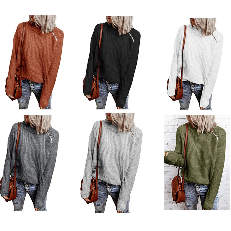 Cheap wholesale women clothes Women's sweater Pullover 2022 winter sweater pure color zipper knitted top ladies sweater
Cheap wholesale women clothes Women's sweater Pullover 2022 winter sweater pure color zipper knitted top ladies sweater