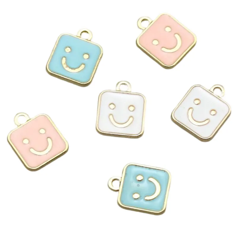 WZNB 10Pcs Enamel Smiling Face Charms Square Alloy Pendant DIY for Earring Necklace Bracelet Handmade Jewelry Making Accessories
WZNB 10Pcs Enamel Smiling Face Charms Square Alloy Pendant DIY for Earring Necklace Bracelet Handmade Jewelry Making Accessories