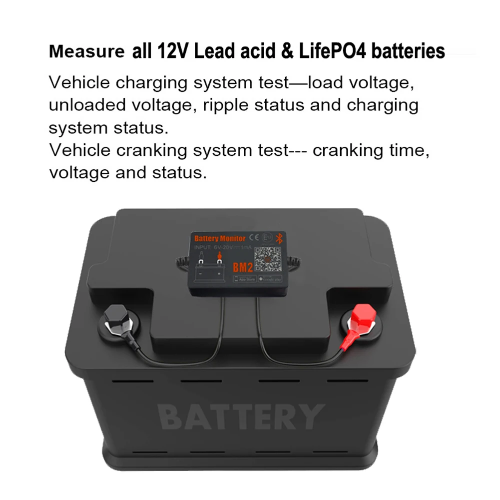 BM2 Car Battery Monitor 12V Battery Load Tester BluetoothCompatible 4.0 Wireless Cranking Charging Test Analyzer for Android iOS
BM2 Car Battery Monitor 12V Battery Load Tester BluetoothCompatible 4.0 Wireless Cranking Charging Test Analyzer for Android iOS