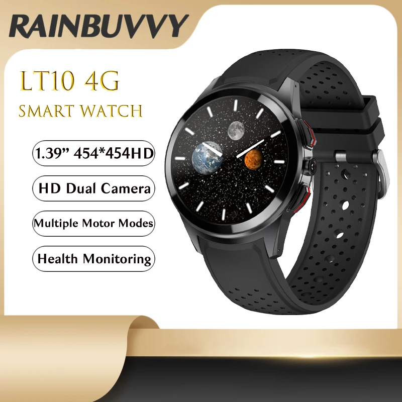 

Rainbuvvy LT10 4G LTE Smart Watch 1GB RAM 16G ROM 1.39'' Round Touch Screen Stylish With Wifi SIM Slot Android 9.1 Smartwatch