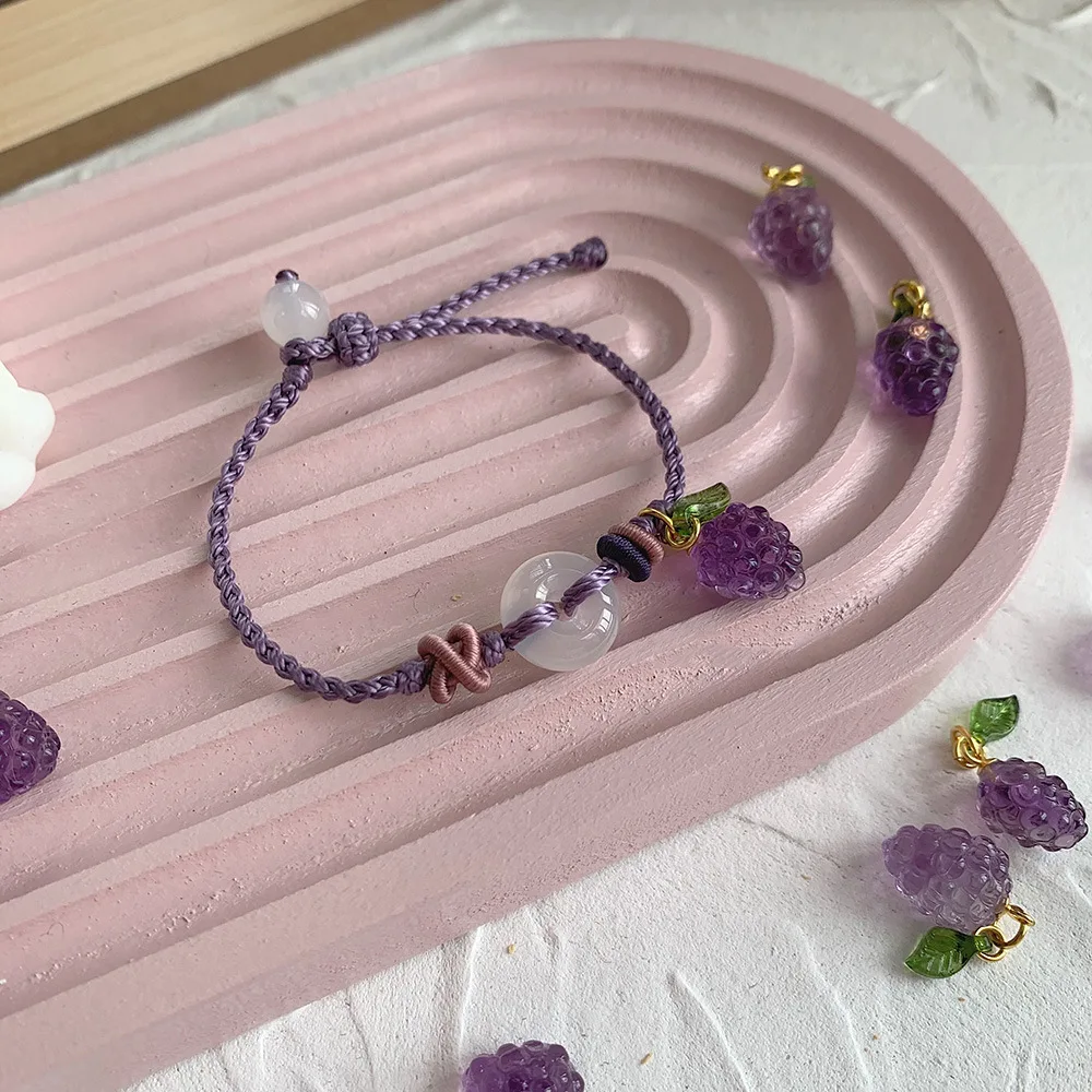 Natural Amethyst Grape Pendant White Chalcedony Lucky Knot Hand-woven Rope Bracelet Bangles Healing Charm Gift for Women Jewelry
Natural Amethyst Grape Pendant White Chalcedony Lucky Knot Hand-woven Rope Bracelet Bangles Healing Charm Gift for Women Jewelry