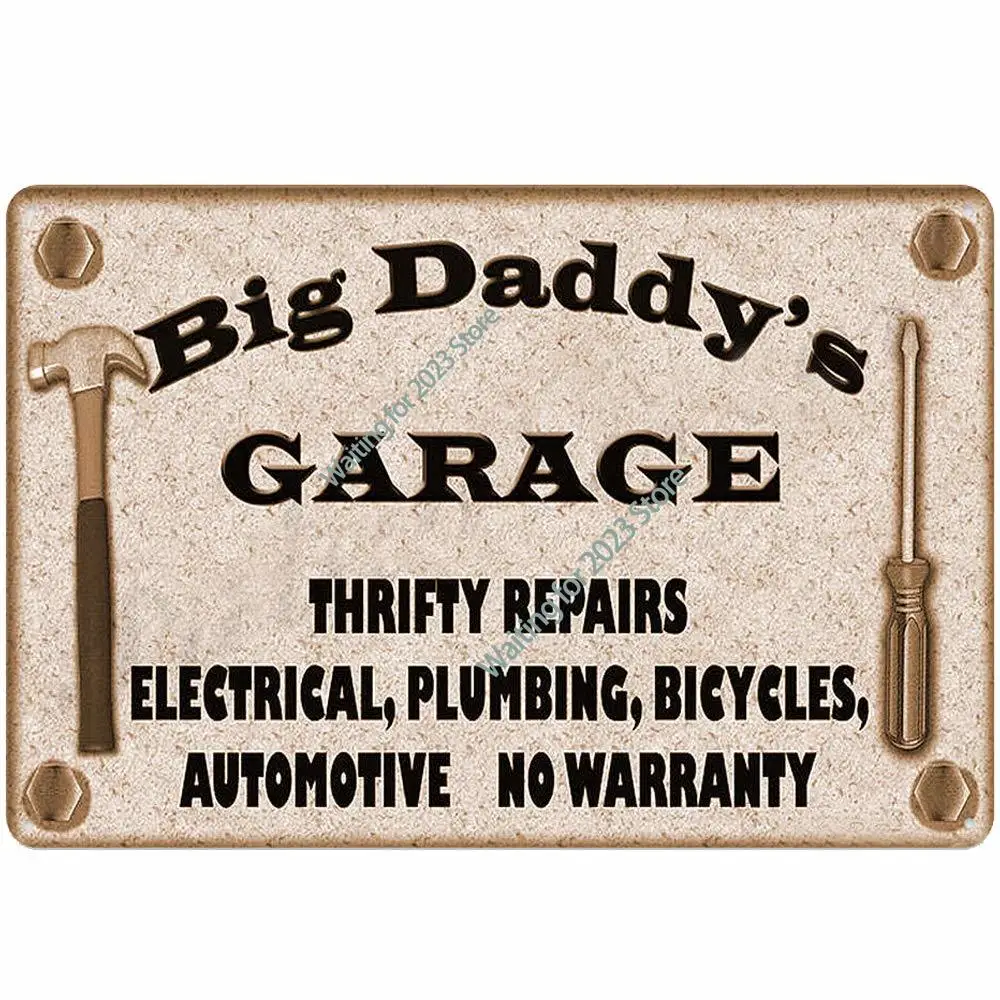 Original Retro Design Big Daddy's Garage Metal Sign Wall Decoration | Thick Tinplate Print Poster Wall Art Signs Dad’s Garage
Original Retro Design Big Daddy's Garage Metal Sign Wall Decoration | Thick Tinplate Print Poster Wall Art Signs Dad’s Garage