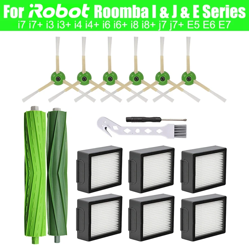 

Сменные детали для Irobot Roomba I7 I4 I6 I8 J7 E5 E6 E7, основная и боковая щетки для робота-пылесоса, НЕРА-фильтр