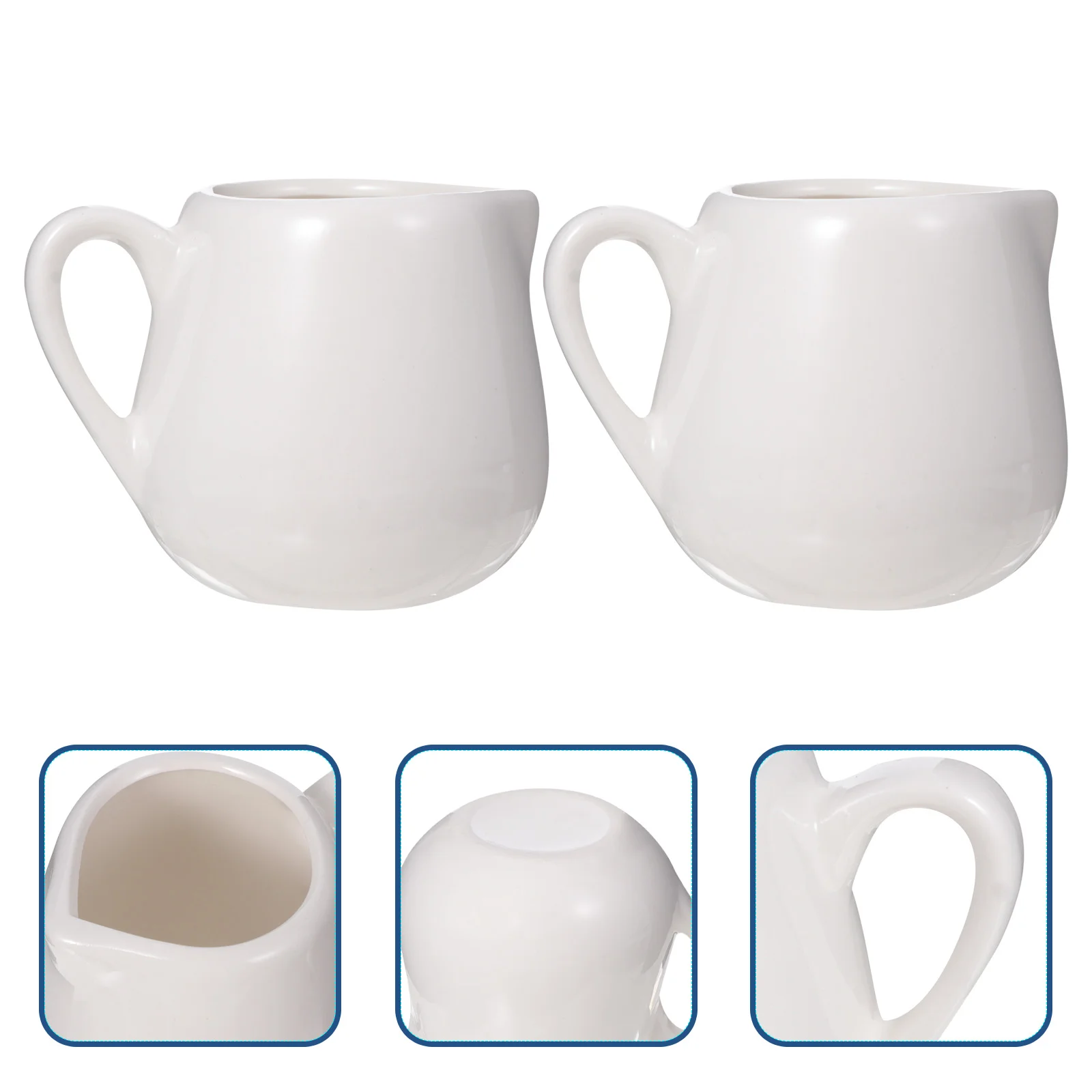 

Pitcher Creamer Ceramic Milk Sauce Jug Coffee Mini Dispenser Cream Syrup Cup White Gravy Porcelain Serving Pourer Handle Jugs