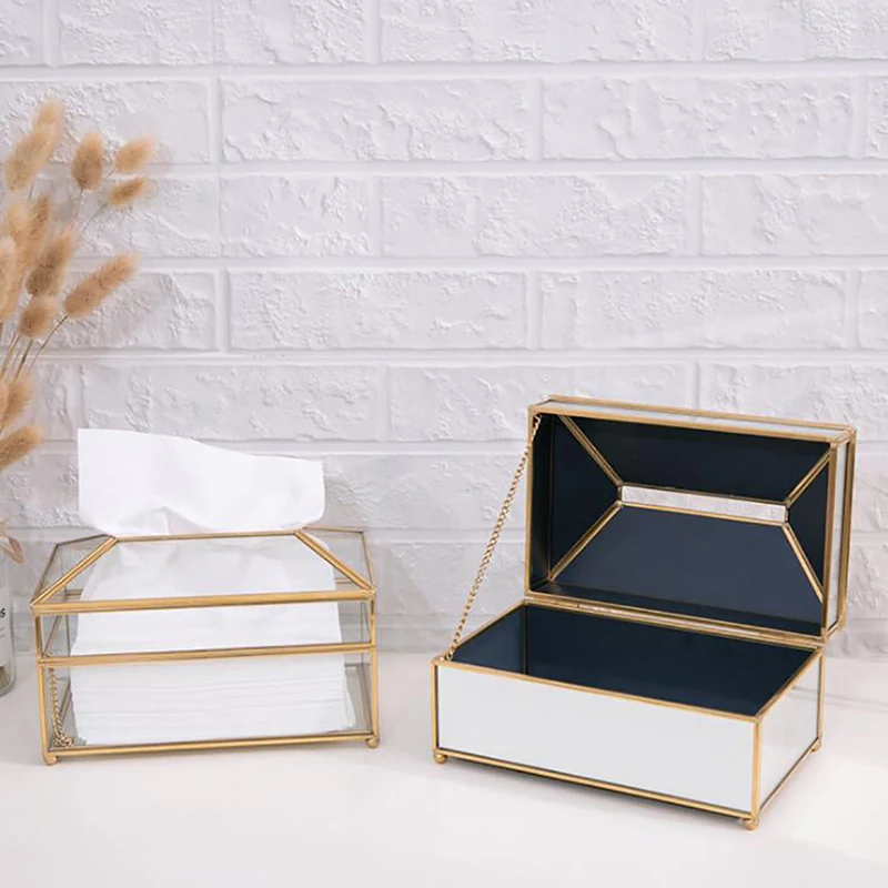 Rectangular Brass Glass Facial Tissue Box Napkin Holder Clear / Mirror Type for Home Office, Car Automotive Decoration
Rectangular Brass Glass Facial Tissue Box Napkin Holder Clear / Mirror Type for Home Office, Car Automotive Decoration
