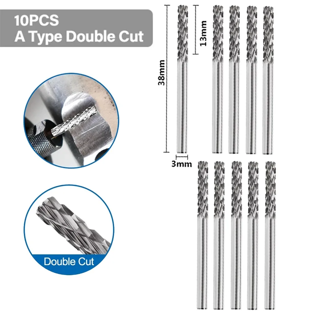 Cutting Polishing Rotary Burr Tungsten Carbide 38mm 3mm 10pcs Carbon Steel Cast Steel Copper Double Cut File Sets
Cutting Polishing Rotary Burr Tungsten Carbide 38mm 3mm 10pcs Carbon Steel Cast Steel Copper Double Cut File Sets