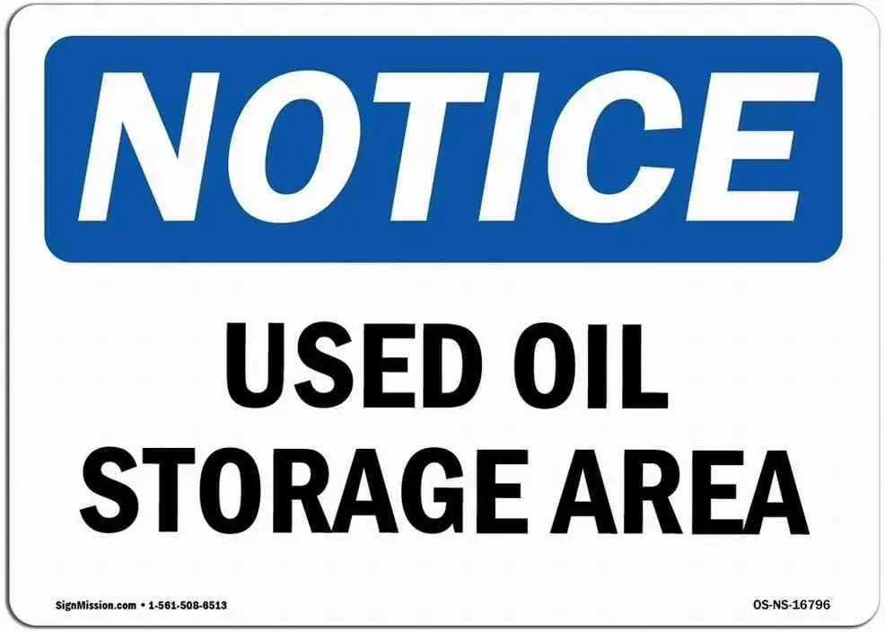 Sfety Sgn 8x12 Dnger OSH Notce - Used Ol Storge re Wll rt Wrnng Cuton Tn Sgns Metl Rod Yrd Decor