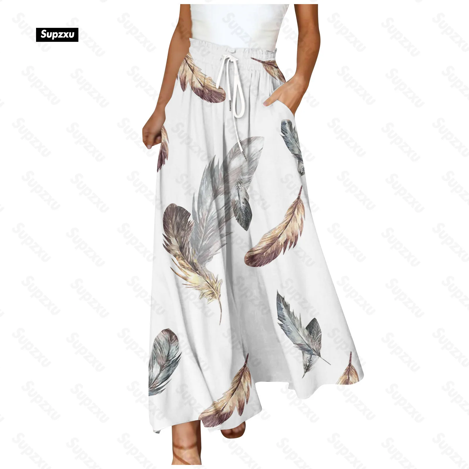 Юбка-брюки женская из бамбукового хлопка, Свободная Повседневная тонкая длинная юбка-кюлот с завязками и широкими штанинами, лето-осень
Юбка-брюки женская из бамбукового хлопка, Свободная Повседневная тонкая длинная юбка-кюлот с завязками и широкими штанинами, лето-осень