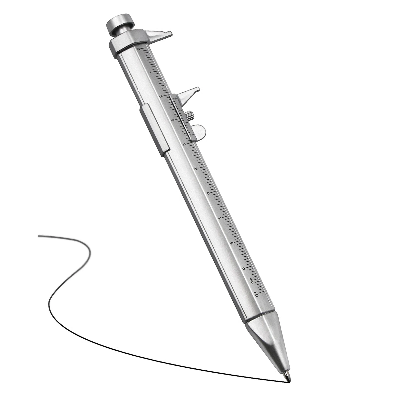 Штангенциркуль с нониусом, многофункциональная ручка с серебряным нониусом, креативные школьные подарки, маркерная Ручка 0-100 мм 
Штангенциркуль с нониусом, многофункциональная ручка с серебряным нониусом, креативные школьные подарки, маркерная Ручка 0-100 мм