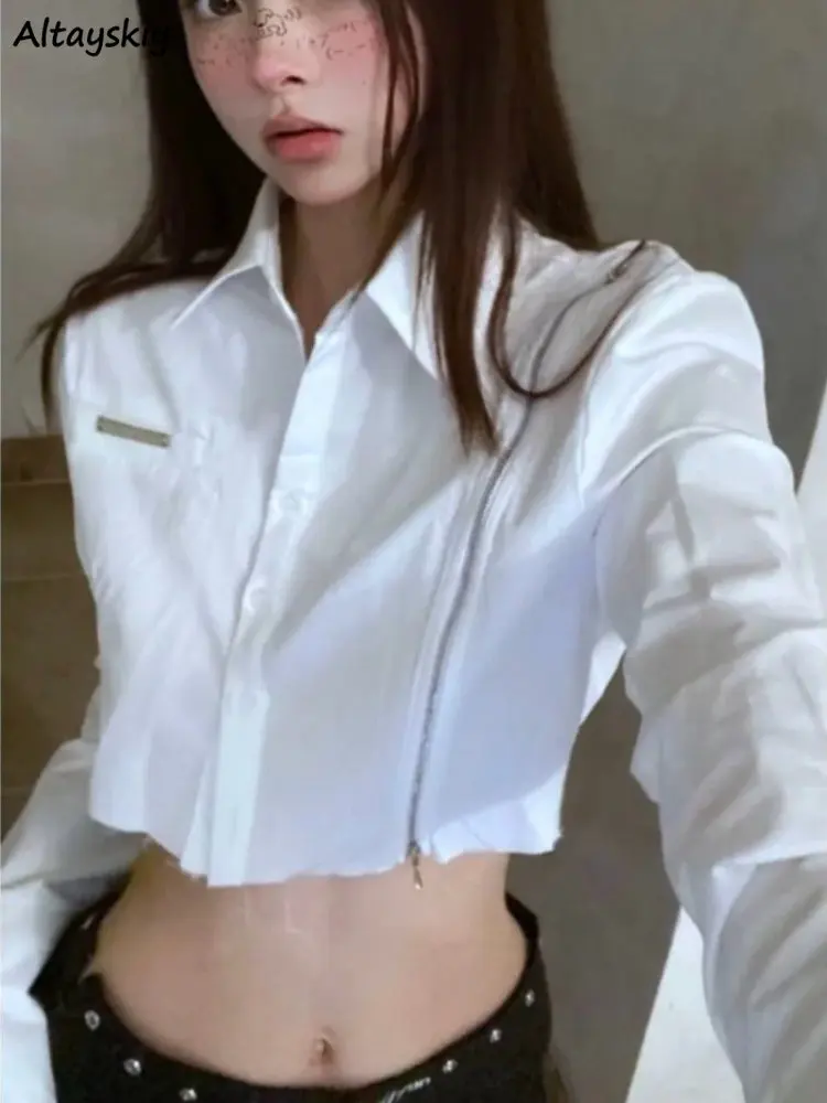 Cropped Chic Shirts Women Slim Sexy Ulzzang All-maych Students Y2k Spring Long-sleeve Vintage American Style Streetwear Popular
Cropped Chic Shirts Women Slim Sexy Ulzzang All-maych Students Y2k Spring Long-sleeve Vintage American Style Streetwear Popular