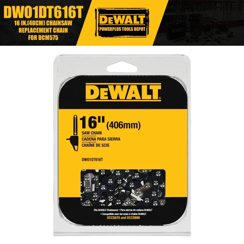 DEWALT DWO1DT616T 40 см 16 дюймов. Сменная цепь бензопилы для аксессуаров для инструментов DCM575
DEWALT DWO1DT616T 40 см 16 дюймов. Сменная цепь бензопилы для аксессуаров для инструментов DCM575