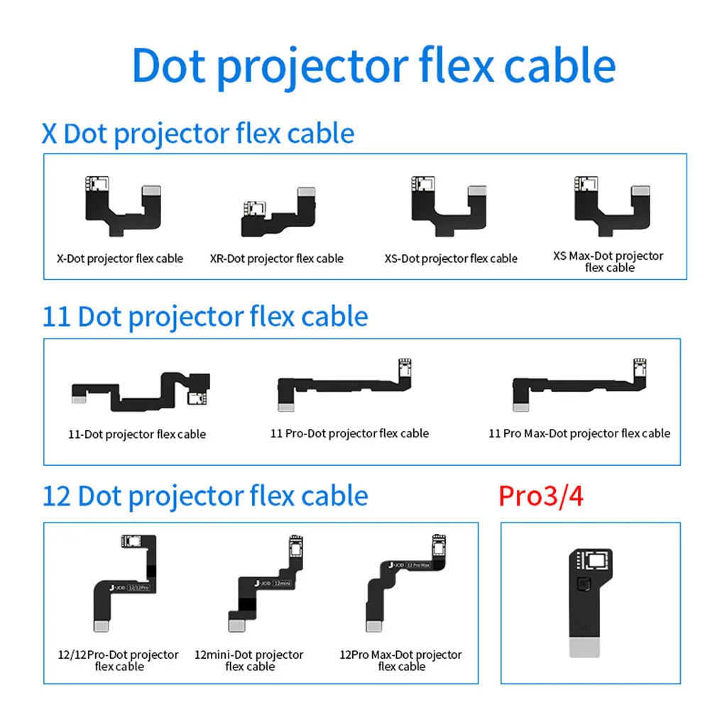 JC Dot Matrix Cable For iPhone X XR XS MAX 11 12 13 Pro Max Mini Dot Projector Read Write Dot Matrix Face ID Repair Flex Cable
JC Dot Matrix Cable For iPhone X XR XS MAX 11 12 13 Pro Max Mini Dot Projector Read Write Dot Matrix Face ID Repair Flex Cable