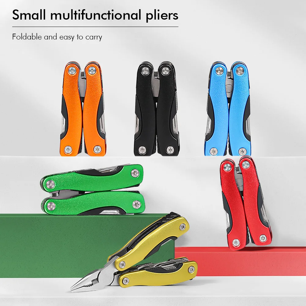 

TURWHO 9 In 1 Mini Multifunctional Knife Bottle Opener Outdoor Portable Combination Of Tools EDC Folding Pocket Tool Pliers