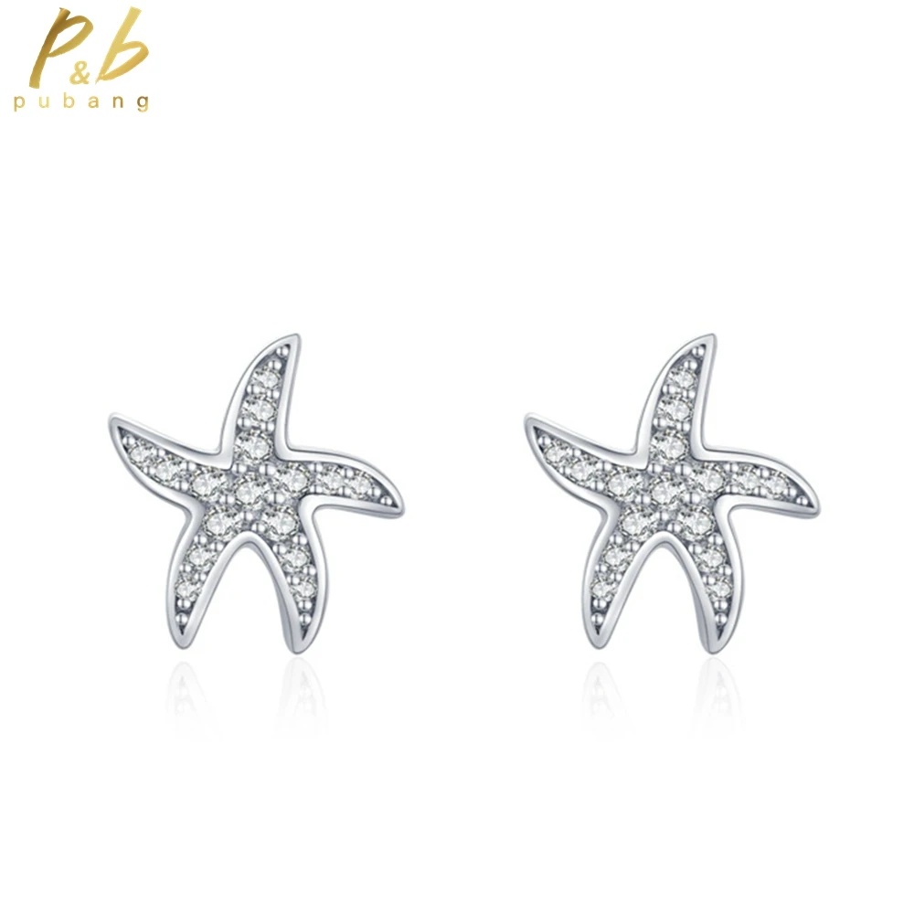 PuBang Fine Jewelry Solid 925 Sterling Silver High Carbon Diamond Starfish Stud Earrings for Women Engagement Gift Drop Shipping
PuBang Fine Jewelry Solid 925 Sterling Silver High Carbon Diamond Starfish Stud Earrings for Women Engagement Gift Drop Shipping