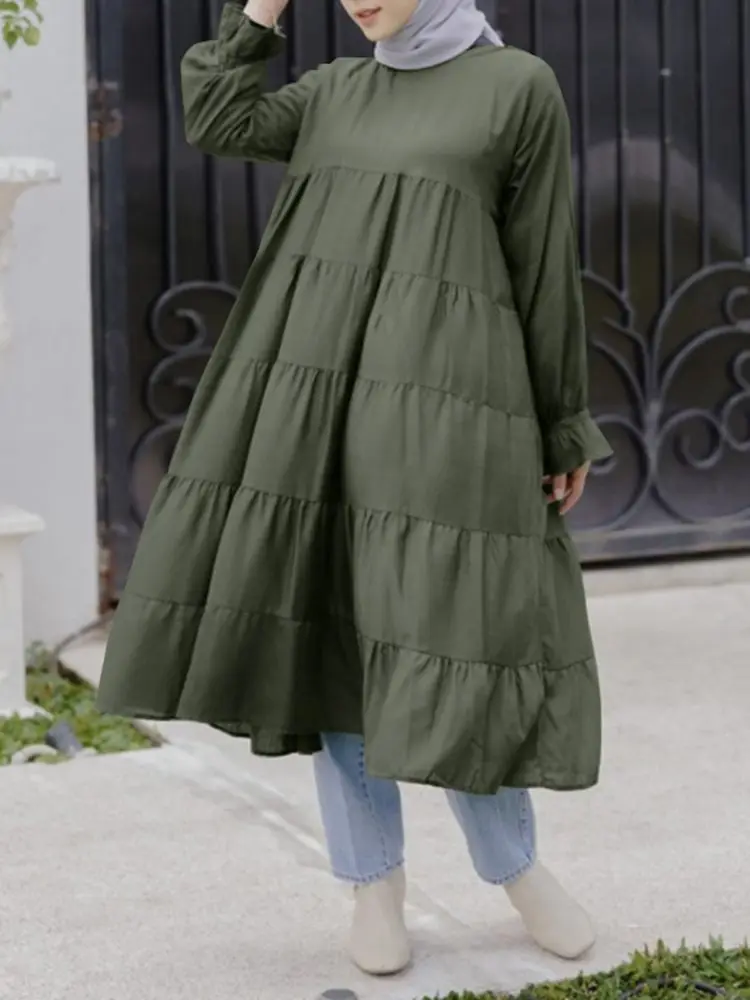 ZANZEA Loose O Neck Jilbab Caftan 2022 Spring Ruffle Muslim Dress Women Casual Long Sleeve Islamic Clothing Holiday Party Abaya
ZANZEA Loose O Neck Jilbab Caftan 2022 Spring Ruffle Muslim Dress Women Casual Long Sleeve Islamic Clothing Holiday Party Abaya