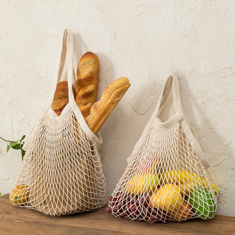 

Многоразовые хлопковые сетчатые продуктовые сумки, портативная Сетчатая Сумка, сумка для хранения фруктов и овощей, Экологически чистая Складная Сумка-тоут для покупок