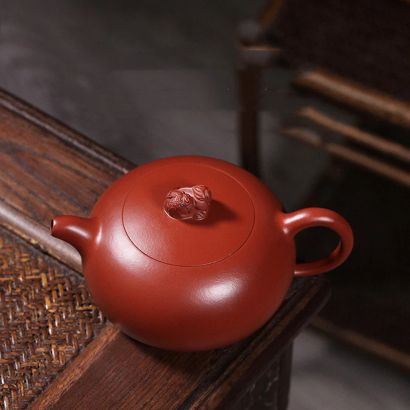 

Yixing Purple Clay Tea Pot Raw Ore Dahongpao Xishi Teapot Ball Hole Filter Kettle Beauty Tea Infuser Authentic Zisha Teaware