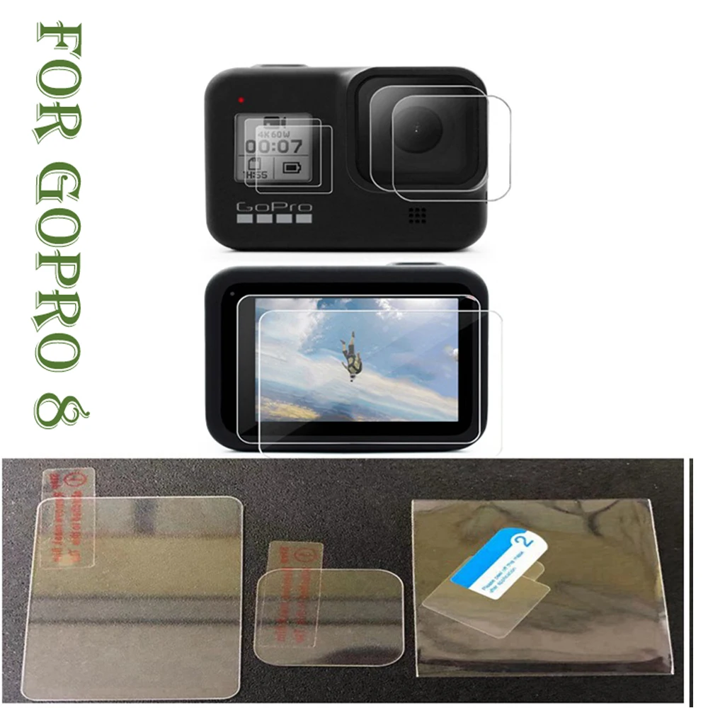 Силиконовый чехол для GoPro Hero 8, черное закаленное стекло, защита экрана, защитная пленка, крышка для объектива, аксессуары для Go Pro 8
Силиконовый чехол для GoPro Hero 8, черное закаленное стекло, защита экрана, защитная пленка, крышка для объектива, аксессуары для Go Pro 8