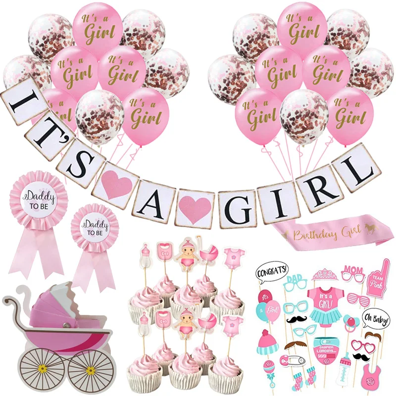 Baby Shower Girl Boy Decorations It's A Girl Banner Foil Balloon Gender Reveal Sash Kids Birthday Party Decor Supplies Candy Box
Baby Shower Girl Boy Decorations It's A Girl Banner Foil Balloon Gender Reveal Sash Kids Birthday Party Decor Supplies Candy Box