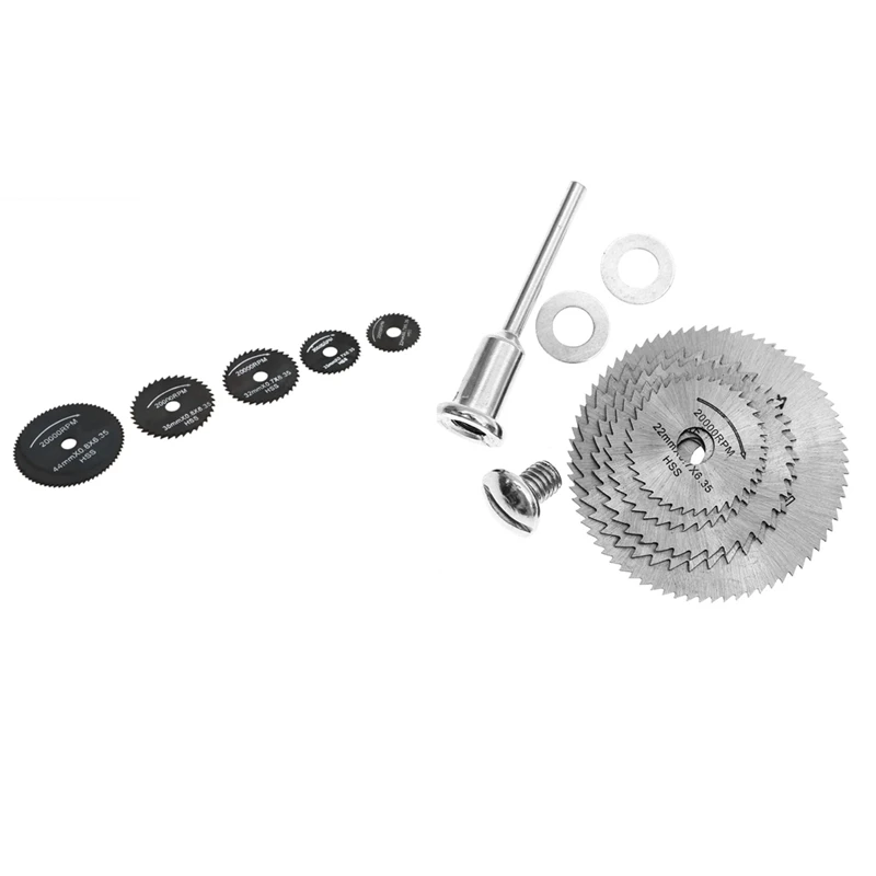 2 Set Metal HSS Circular Saw Blade Set Cutting Discs For Dremel Rotary Tool, Silver & Black 
2 Set Metal HSS Circular Saw Blade Set Cutting Discs For Dremel Rotary Tool, Silver & Black