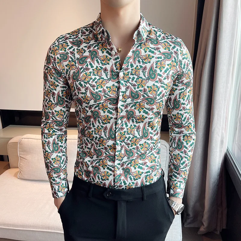 2022 Autumn Men's Printed Long Sleeve Shirt New Fashion Hawaii Slim Fit Shirts Casual Party Night Club Shirts Men M-4XL
2022 Autumn Men's Printed Long Sleeve Shirt New Fashion Hawaii Slim Fit Shirts Casual Party Night Club Shirts Men M-4XL