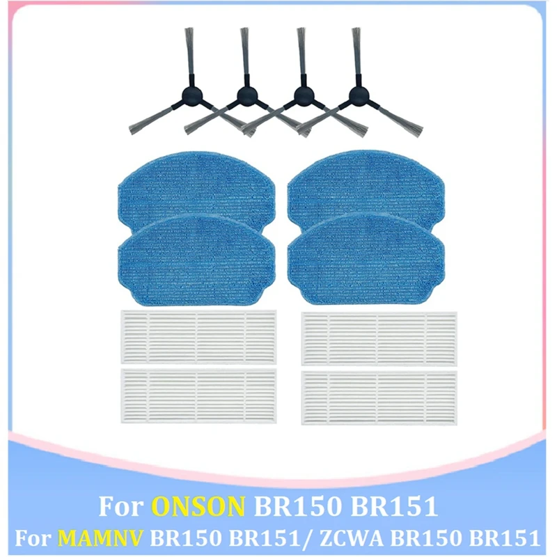 For MAMNV BR150 BR151/ ZCWA BR150 BR151 / ONSON BR150 BR151 Robot Vacuum Cleaner Accessories Part Kit Side Brush Mop Cloth
For MAMNV BR150 BR151/ ZCWA BR150 BR151 / ONSON BR150 BR151 Robot Vacuum Cleaner Accessories Part Kit Side Brush Mop Cloth