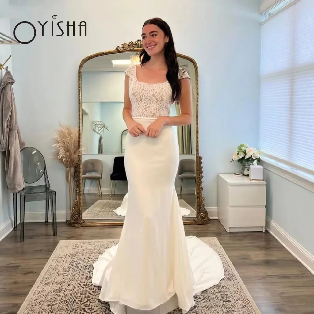 OYISHA Sexy Mermaid Wedding Dresses 2023 Lace Square Collar Bridal Gowns Cap Sleeves Backless Robe De Mariee Vestidos De Novia
OYISHA Sexy Mermaid Wedding Dresses 2023 Lace Square Collar Bridal Gowns Cap Sleeves Backless Robe De Mariee Vestidos De Novia